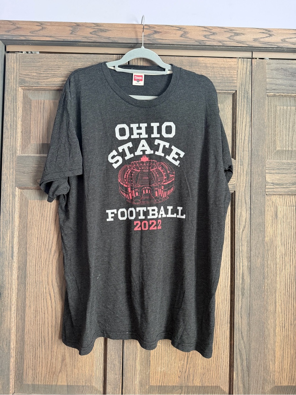 HOMAGE Charcoal Gray Ohio State Football 2022 Tee with Red Graphic